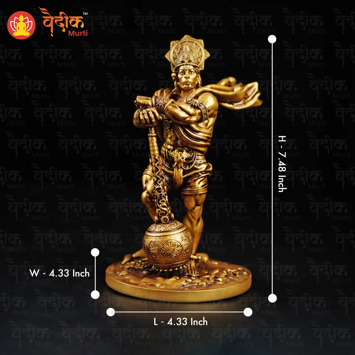 Bahubali HanumanJi Car Dashboard ( 7 Inch Polyresin Idol )