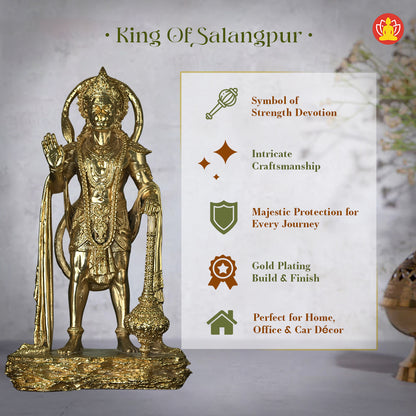 King of Salangpur - Hanumanji Idol (10-inch, Gold Polyresin)