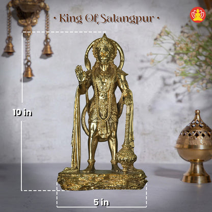 King of Salangpur - Hanumanji Idol (10-inch, Gold Polyresin)